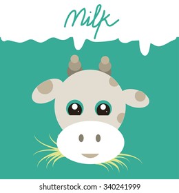 Vector image of a cow