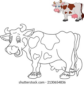 Vector image of a cow for coloring book. 