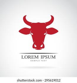Vector image of an cow head design on white background, Vector cow head for your design. Cow Logo. Farm Animals.
