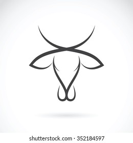Vector image of an cow head design on a white background. Logo, Symbol