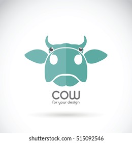 Vector image of a cow head design on brown background, Cow Logo. Farm Animals. vector illustration. Icon