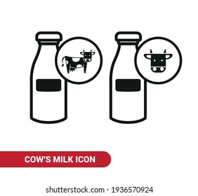 Vector image. Cow milk icon.