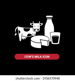 Vector image. Cow milk icon.