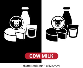 Vector image. Cow milk icon.