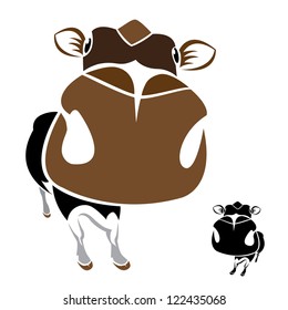 Vector image of an cow on a white background