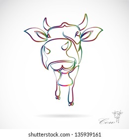 Vector image of an cow on white background