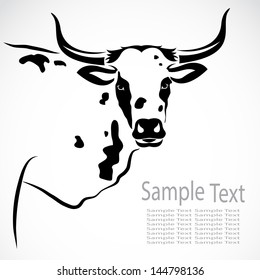 Vector image of an cow on white background