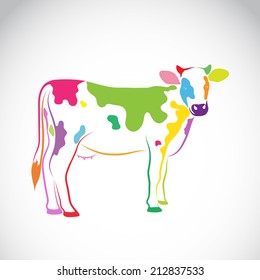 Vector image of an cow on white background