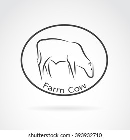 Vector image of an cow on white background