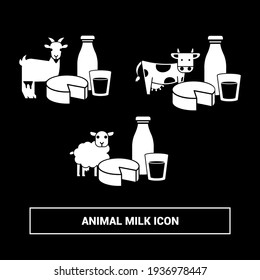 Vector Image. Cow, Sheep And Goat Milk Icon.