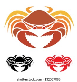 Vector image of an crab on white background
