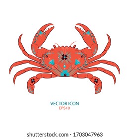 Vector image of a crab. vector crab silhouette. vector illustration