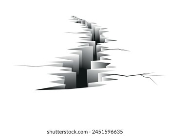 Vector Imagen de las grietas en el hielo (en la tierra) y la nieve blanca.