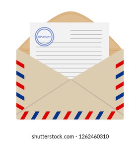 Vector image of a crafting postal envelope