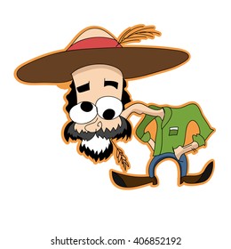 vector image of a crazy farmer