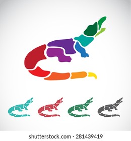 Vector image of an crocodile design on white background