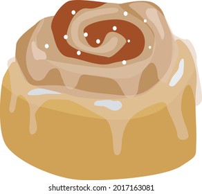 Vector image of an croissant and bread