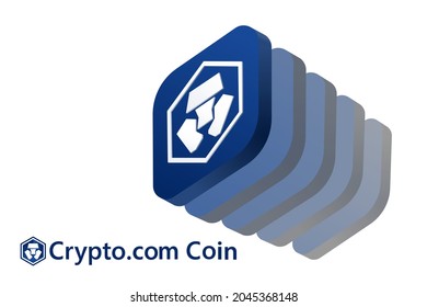 Vector image of Crypto.com Coin. Cryptocurrency, infographics