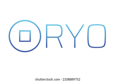 Vector image of the crypto currency logo with text, based on the original. White background. Mining