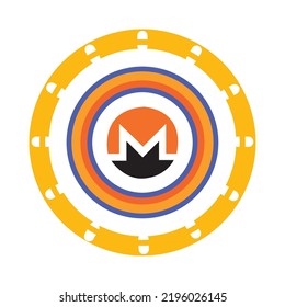vector image, cryptocurrency icon with a white background, in a yellow circle