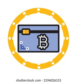 vector image, cryptocurrency icon with a white background, in a yellow circle
