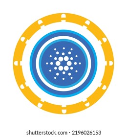 vector image, cryptocurrency icon with a white background, in a yellow circle
