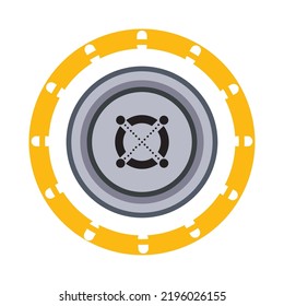 vector image, cryptocurrency icon with a white background, in a yellow circle