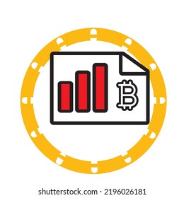 vector image, cryptocurrency icon with a white background, in a yellow circle