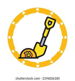 vector image, cryptocurrency icon with a white background, in a yellow circle