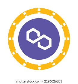 vector image, cryptocurrency icon with a white background, in a yellow circle