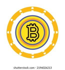 vector image, cryptocurrency icon with a white background, in a yellow circle