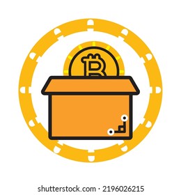 vector image, cryptocurrency icon with a white background, in a yellow circle