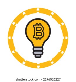 vector image, cryptocurrency icon with a white background, in a yellow circle