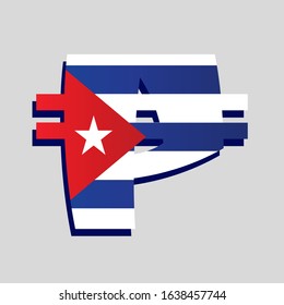 vector image of a cuban pesos sign on a white background.