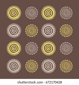 Vector image culture pre-Columbian texture circles