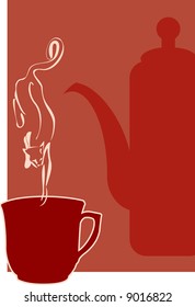 vector image of cup with hot beverage