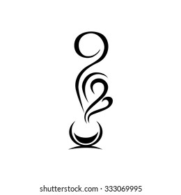 Vector image of a Cup with a hot drink. Tea and coffee making facilities. Abstract couples