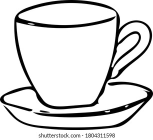 Cup Line Vector Illustration Cup Coloring Stock Vector (royalty Free 