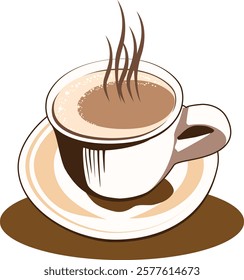 vector image of a cup of smoky milk chocolate