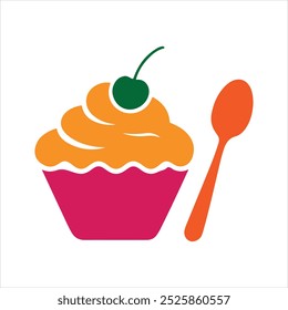 Una Imagen de Vector de un cupcake