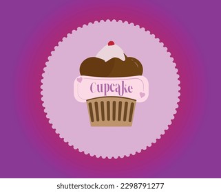 Vector image of cupcake for logo design. Modern and versatile design with high vector quality. Ideal for branding, bakery, and confectionery businesses. Perfect for creating logos and other promotiona