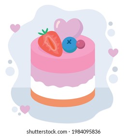 vector image of cupcake, muffin, sweetness, pastries. Idea for a greeting card