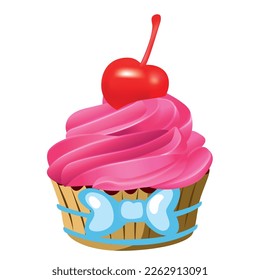 vector image of cupcake with white background