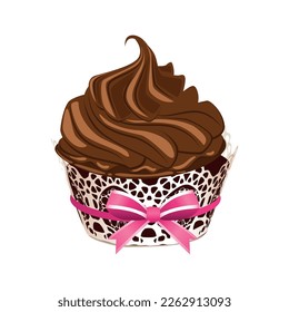 vector image of cupcake with white background