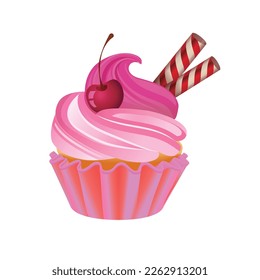 vector image of cupcake with white background