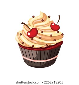 vector image of cupcake with white background