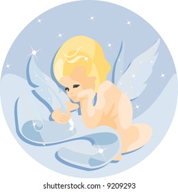 vector image of Cupid, angel of love