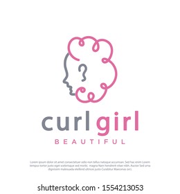 Vector image of curl girl character