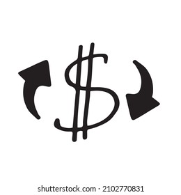 
vector image of currency exchange  in doodle style