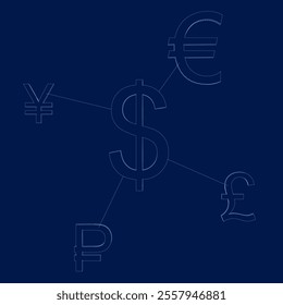Vector image of currency exchange icon. Vector illustration